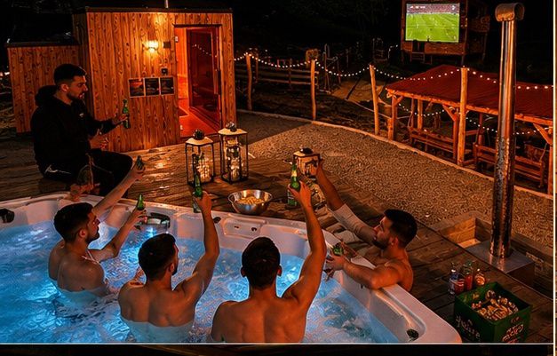 Ciubar seara cu meci la videoproiector la Cabana KayLuna